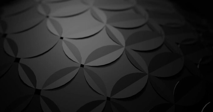 Dark abstract circular pattern background looping video