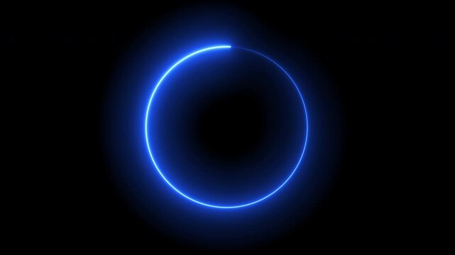 A circle of saber light on a black background, a looping spectrum animation, glowing neon lights.