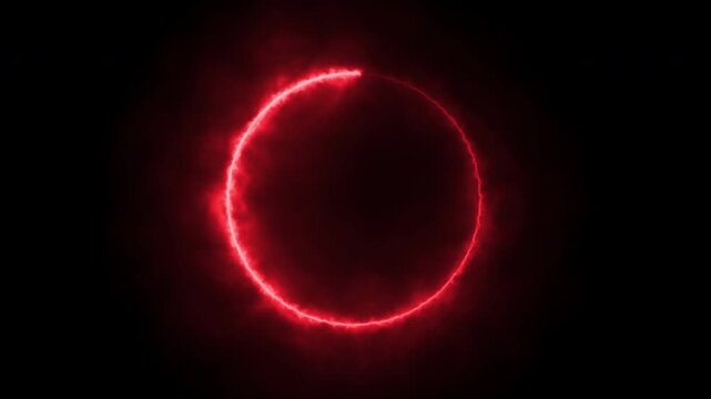 A circle of saber light on a black background, a looping spectrum animation, glowing neon lights.