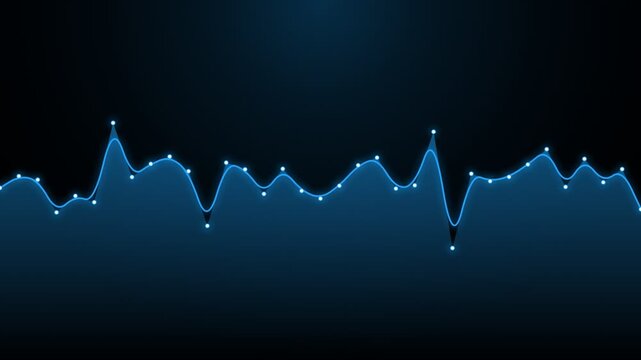 Digital data wave glowing blue abstract analysis