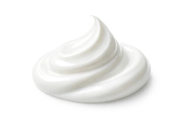 Obraz na płótnie Canvas Swirl of white cream or lotion on a plain white background.
