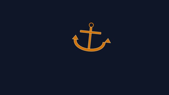 Animated anchor motion nautical symbol for maritime branding and travel animation 4k motion sea
