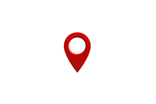 Red outline location marker with open circular center