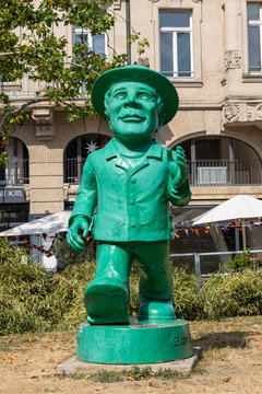 Unity Man is a colorful sculptures created by the German conceptual artist Ottmar H&ouml;rl for the 25th anniversary of German reunification