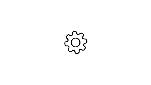 Setting Icon animation. Gear Sign icon or Cog settings sign for web and app.update glowing setting icon setup animation. setting icon with spinning gears icon animated.