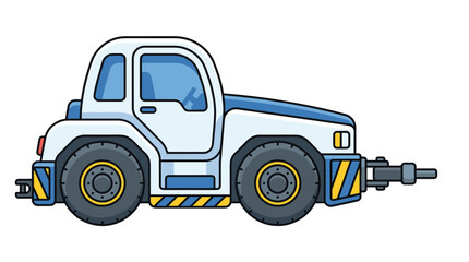 Naklejka premium Cartoon illustration of a small airport tug tractor