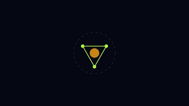 Minimalist abstract geometric motion with rotating triangle and circle animation 4k motion geometric