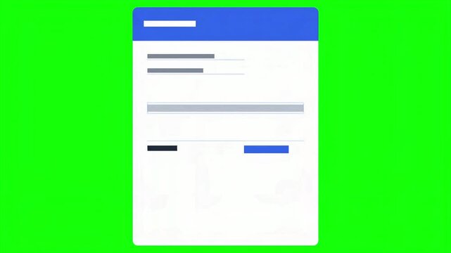 Digital Invoice Line Drawing and Loading Animation on Green Screen