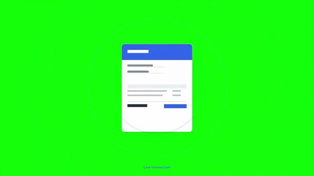 Live Transaction Invoice Animation on Green Screen