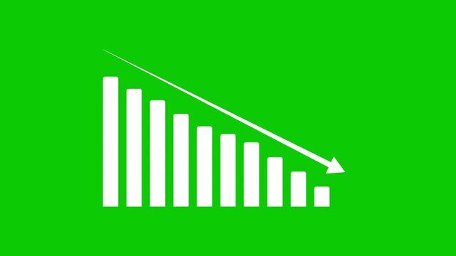 Business decline graph animation financial market downtrend