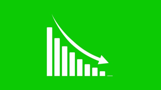Business decline bar chart animation financial downtrend