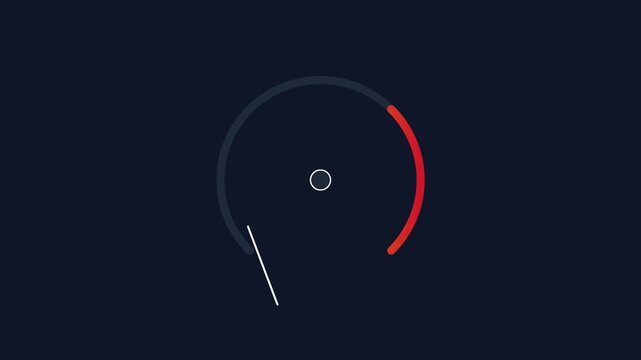 Minimalist circular loading spinner animation with red progress indicator on dark 4k background circle