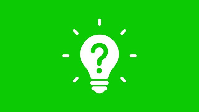Question mark light bulb animation video