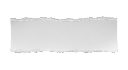 Fototapeta premium A single horizontal off-white paper strip with torn deckle edges in a top-down flat lay on a dark charcoal background with copy space. Minimalist communication concept