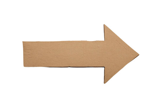 Dark brown wooden direction arrow with broad head