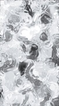 Liquid metal surface with shimmering silver ripples and reflections