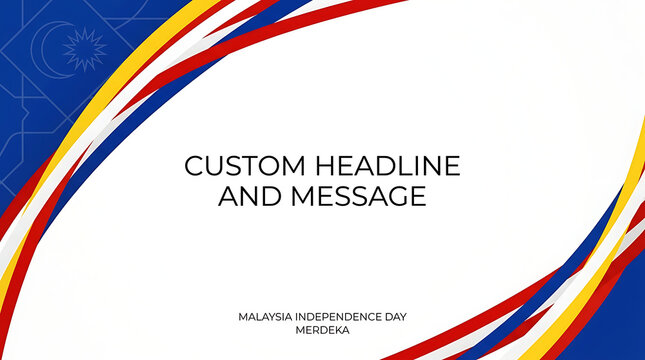 Malaysia independence day banner with wavy national colors