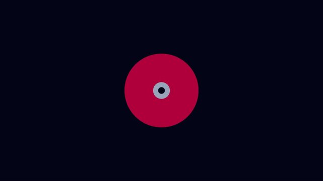 Minimalist red loading spinner animation with circular progress motion on dark 4k background