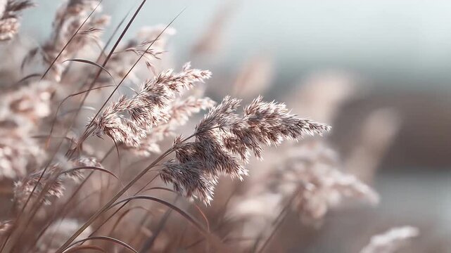 Soft dried pampas grass in natural lighting.