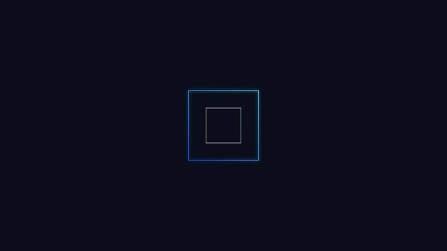 Minimalist rotating square neon frames abstract motion animation 4k background