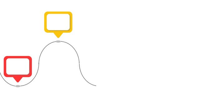Dynamic Timeline Animation Featuring Five Colorful Rounded Rectangle Callout Boxes