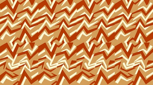 Abstract zigzag geometric pattern in warm orange tones