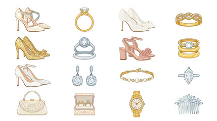 Elegant Accessories Collection - Isolated Fashion Items © Aziz
