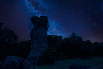 Photograph of the Milky Way over Mo Hin Khao, Chaiyaphum Province,Thailand. © nopporn