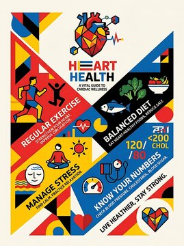 Heart health infographic with wellness tips for cardiac care