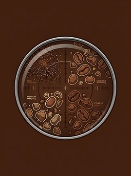 Coffee grind size chart showing fine medium and coarse levels