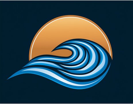 abstract river logo design with flowing water symbol