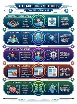 Ad targeting methods comparison infographic chart
