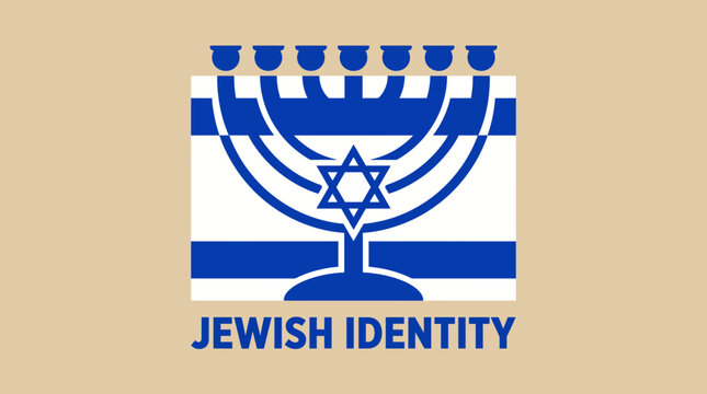 Menorah and Israel Flag Fusion Vector Illustration of Jewish Identity