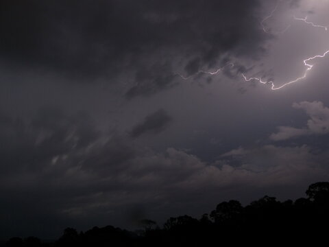 Lightning Storm Illuminating the Night Sky in Paraguay