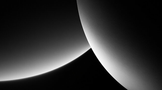 Monochrome View of Two Crescent Planets in Deep Space