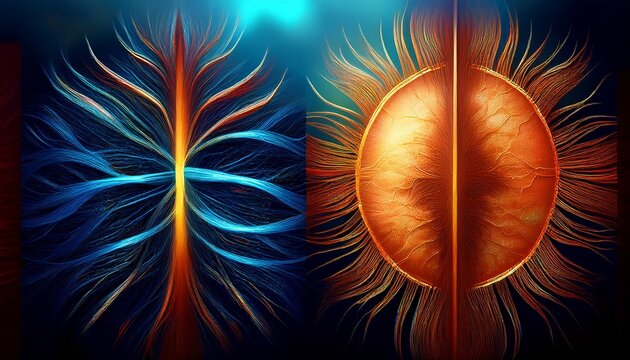 microscopic comparison of damaged and healthy hair fiber comparison of cuticle structure of porous split hair versus smooth shiny strand beauty and trichology healthcare concept