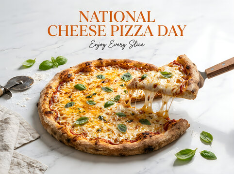 National cheese pizza day celebration a delicious cheesy slice