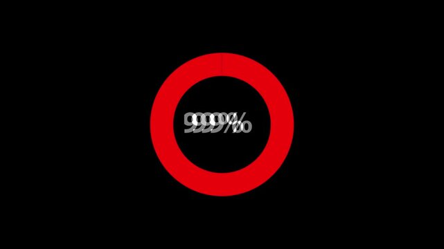 Red circular loading animation on black background symbolizing alert, urgency, or processing state. Suitable for warning UI and system notifications.