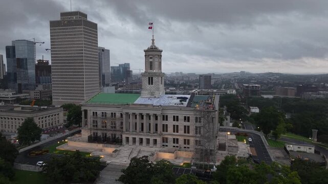 Tennessee State Capitol Building Aerial View, Nashville, TN