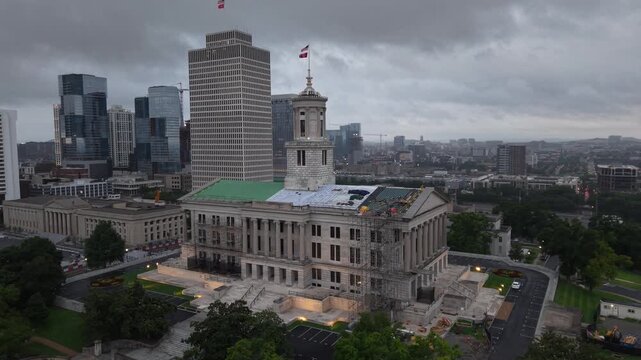 Tennessee State Capitol Building Aerial View, Nashville, TN