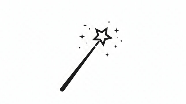 Magic Wand with Sparkling Star for Enchantment and Festive Celebration