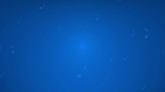 Floating Music Notes on Blue Gradient Background