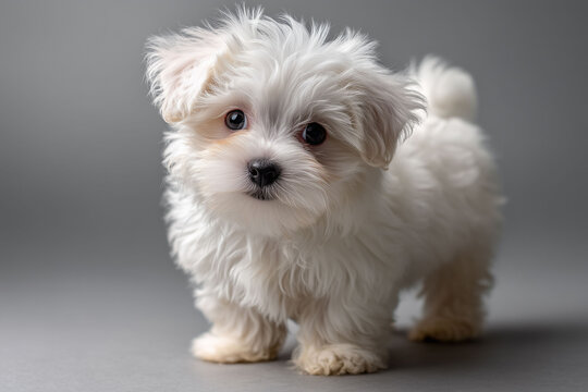 愛らしいマルチーズのかわいい子犬のポートフォリオ