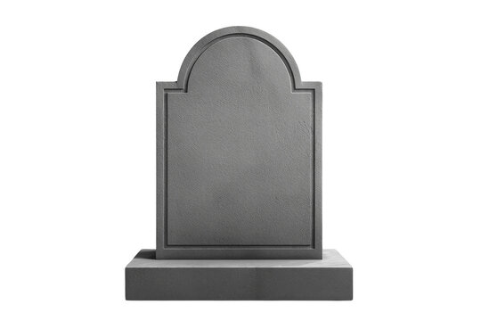 Dark gray blank cemetery headstone with raised border