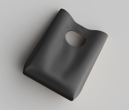 Stylish dark gray minimalist handbag high quality product photography featuring a single handle bag with an elegant cutout ideal for fashion magazine or online store