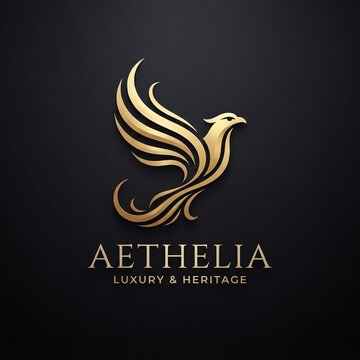 Aethlia Luxury Heritage Logo Design with Elegant Bird.