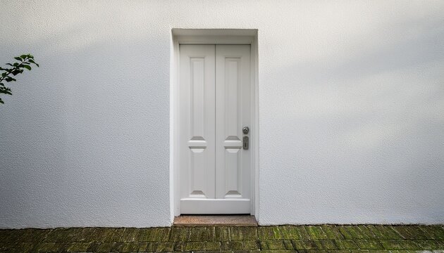 white door in a white wall
