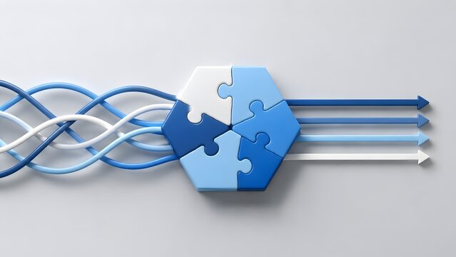 Simplifying complexity with puzzle shape organizing tangled wires