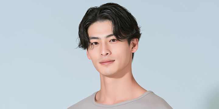 美容, 男性, メンズ美容, スキンケア, 化粧品, メンズコスメ, 若い男性, 美肌, アジア人, 日本人, フェイシャル, メンズメイク, 美容液, 保湿, クリーム, エイジングケア, 美容医療, メンズエステ, 美容クリニック, 肌ケア, ナチュラルメイク, 透明感, ツヤ肌, 清潔感, モデル, ポートレート, クローズアップ, ハンサム, 中性的, 韓国風, ヘアスタイル, メンズヘア