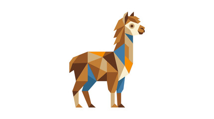 Naklejka premium Geometric Llama Illustration Modern Low Poly Art
